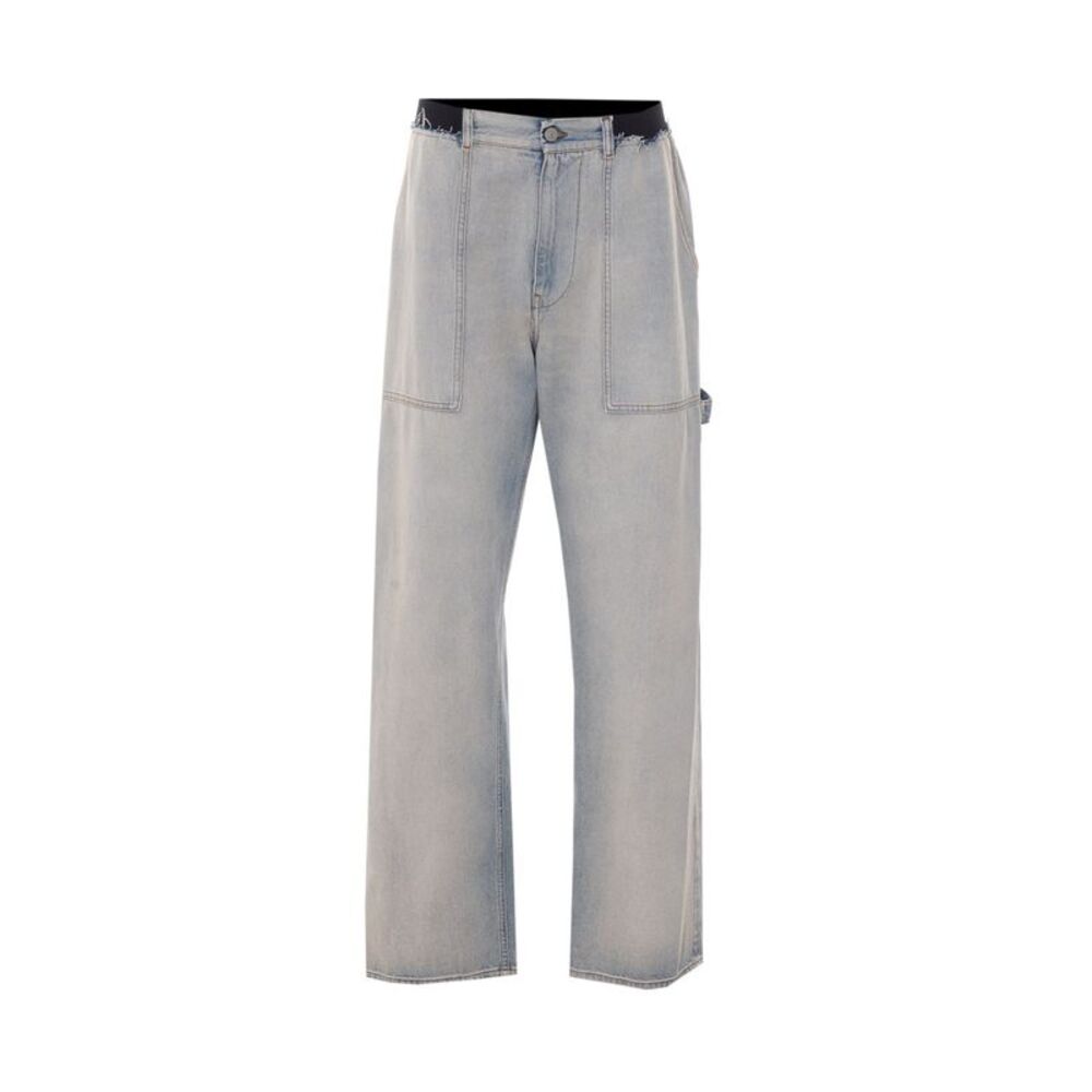 Mm6 Maison Margiela Women Denim Carpenter Jeans With Numeric Logo